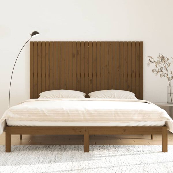 vidaXL Wall Headboard Honey Brown 185x3x110 cm Solid Wood Pine