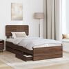 vidaXL Bed Frame with Headboard Brown Oak 75 x 190 cm Engineered Wood