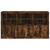 vidaXL Sideboard with LED Lights Smoked Oak 181.5x37x100 cm