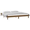 vidaXL LED Bed Frame without Mattress Honey Brown 135x190 cm Double Solid Wood