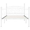 vidaXL Bed Frame without Mattress with Slatted Base White Metal 90x200 cm