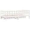 vidaXL Daybed with Drawers without Mattress White 90x200 cm Solid Wood