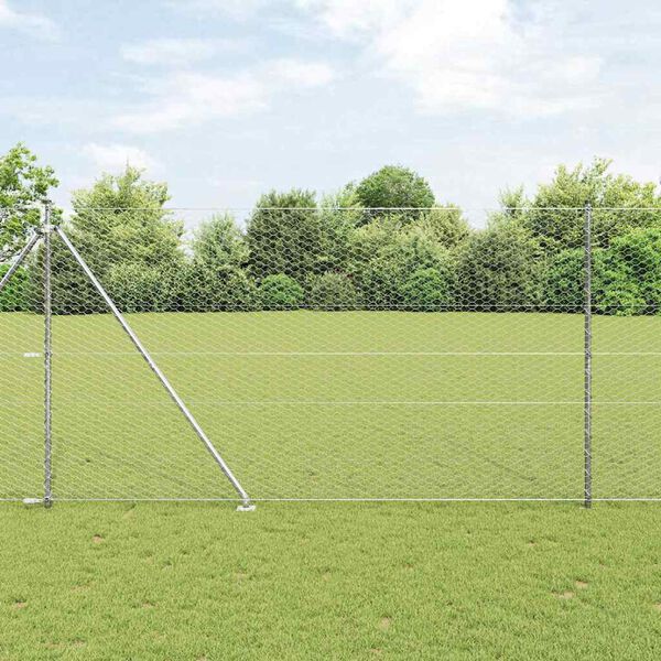 vidaXL Fence Post Silver 100 x 1.6 m (36 mm mesh) Steel