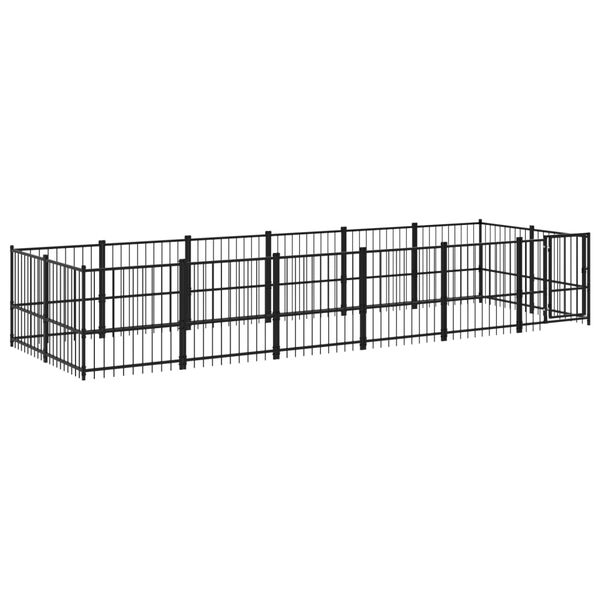 vidaXL Outdoor Dog Kennel Steel 11.26 m&sup2;
