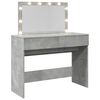 vidaXL Dressing Table with LED Concrete Grey 100x40x120 cm
