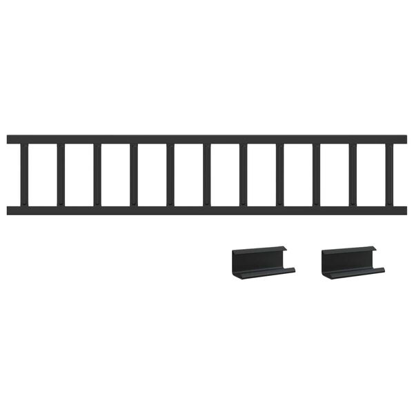 vidaXL Black 100 x 2.5 x 20 cm Steel