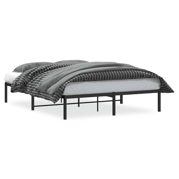 vidaXL Metal Bed Frame without Mattress Black 160x200cm