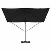 vidaXL Roma Parasol Black 286 x 285 x 265 cm Polyester and Aluminium