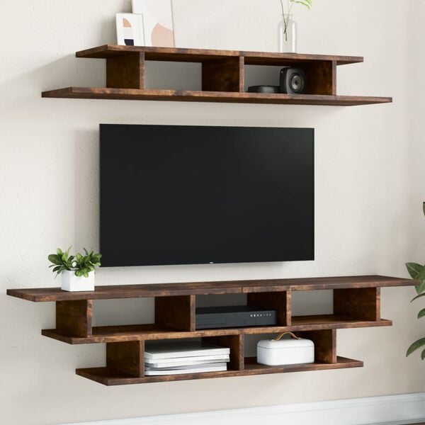 vidaXL TV Wall Units Smoked Oak Engineered Wood