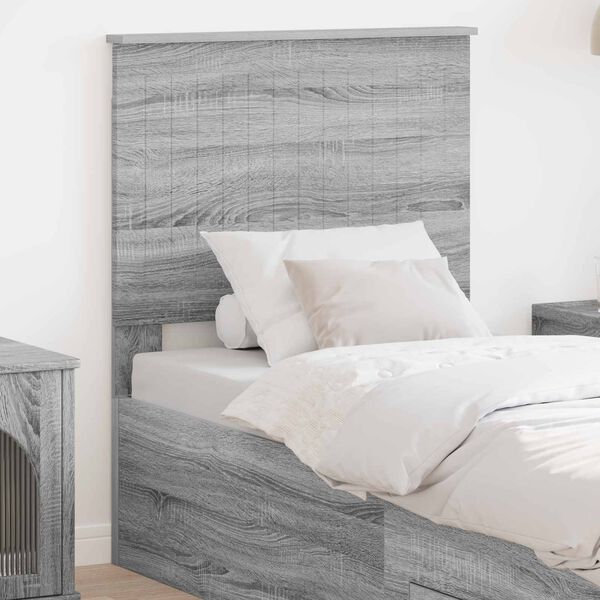 vidaXL Headboard with Headboard Grey Sonoma 75 cm Engineered wood