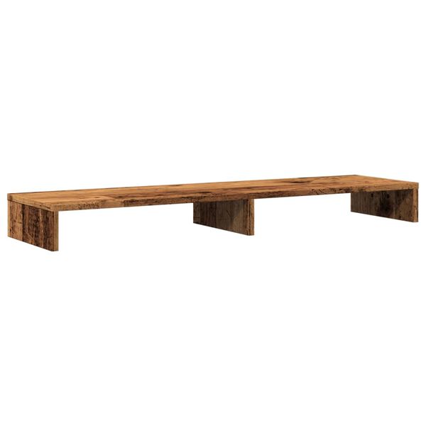 vidaXL Monitor Stand Old Wood 100x27x10 cm Engineered Wood