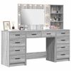 vidaXL Dressing Table with Drawer 3 pcs Grey Sonoma Engineered Wood