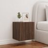 vidaXL TV Wall Cabinet with LED Lights Brown Oak 40.5x35x40 cm