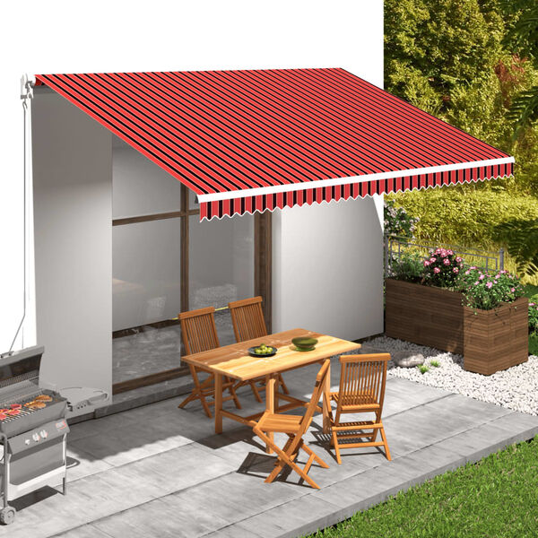vidaXL Awning Top Sunshade Canvas Orange and Brown 500x300 cm