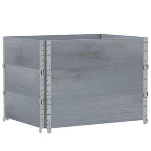 vidaXL Pallet Collars 3 pcs Grey 80x60 cm Solid Wood Pine