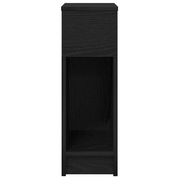 vidaXL Bedside Cabinet with Drawer Black Oak 20x36x60 cm