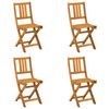 vidaXL with Cushion 4 pcs Natural 40 x 42 x 85 cm Solid Acacia Wood