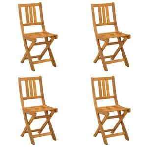 vidaXL with Cushion 4 pcs Natural 40 x 42 x 85 cm Solid Acacia Wood