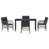 vidaXL Garden Dining Set with Cushion 5 pcs Grey and Black Rattan