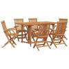 vidaXL Garden Dining Set 7 pcs Brown 150 x 90 x 75 cm Solid Teak Wood