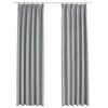 vidaXL Blackout Curtains with Hooks 2 pcs Grey 140x245 cm