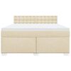 vidaXL Box Spring Bed with Mattress Cream 180x200 cm Fabric