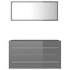 vidaXL 2 Piece Bathroom Furniture Set High Gloss Grey Engineered Wood