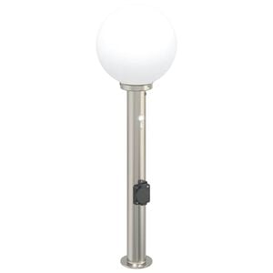 vidaXL Bollard Light with Sensor&Outlet 80 cm Stainless Steel IP44