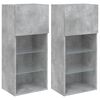 vidaXL 2 Piece TV Cabinet Set with LED Lights Concrete Grey 40,5x30x90 cm
