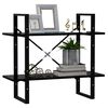 vidaXL 2-Tier Book Cabinet Black 80x30x70 cm Engineered Wood