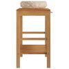 vidaXL Bathroom Vanity Cabinet Solid Teak with Sink Marble Cream