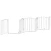 vidaXL Dog Gate with Door Foldable 12 Panels White 600 cm Poplar Wood