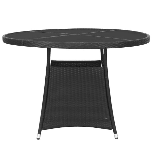 vidaXL 7 Piece Garden Dining Set Poly Rattan Black