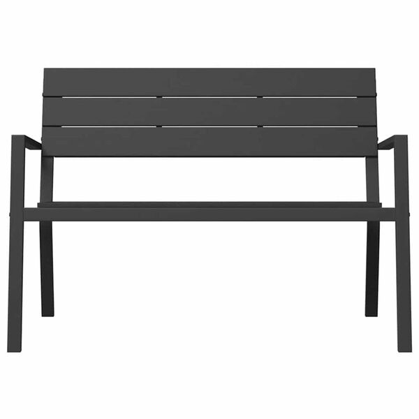 vidaXL Garden Bench Black 118 x 54 x 77cm Steel