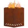 vidaXL Smokeless Fire Pit Brown 58 x 58 x 51 cm Weathering Steel