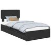 vidaXL Storage Bed with Drawer Black 100 x 200 cm Engineered Wood