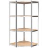 vidaXL 4-Layer Shelves 3 pcs Silver Steel&Engineered Wood