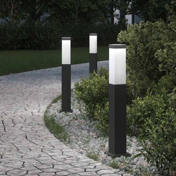 vidaXL Bollard Lights 3 pcs 50 cm Black IP44