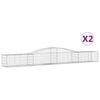 vidaXL Arched Gabion Baskets 2 pcs 400x50x40/60 cm Galvanised Iron