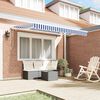 vidaXL Retractable Awning Blue and White 250 x 200 cm