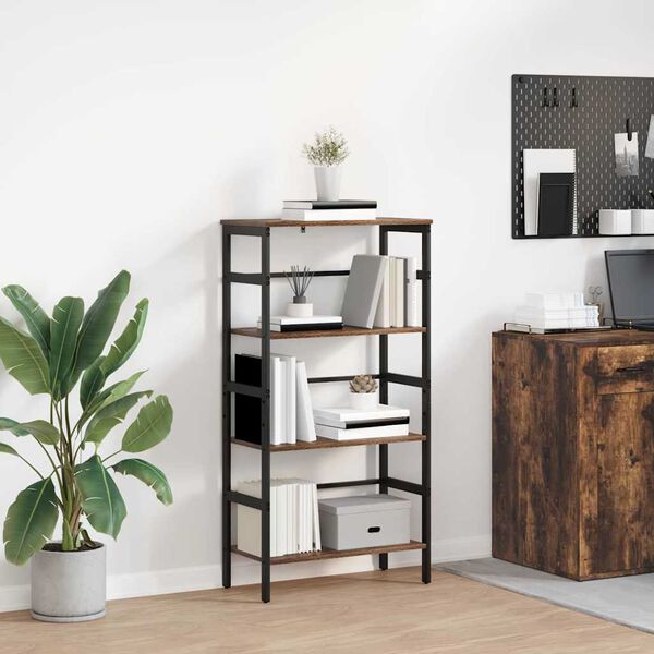 vidaXL Bookshelf Smoked Oak 60 x 29.5 x 115 cm Engineered Wood