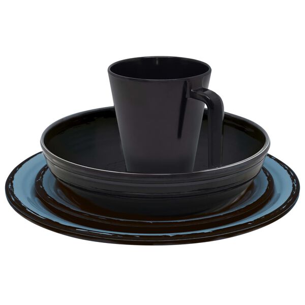 Eurotrail Tableware Bahia16 pcs Melamine Black and Blue