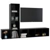 vidaXL 3 Piece TV Cabinet Set Black Engineered Wood