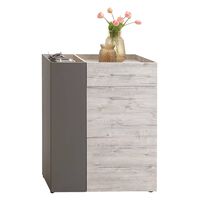 FMD Chest of Drawer with 2 Doors and 1 Drawer Sand Oak and Lava Grey