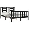 vidaXL Bed Frame without Mattress Black Double Solid Wood Pine