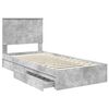 vidaXL Storage Bed Concrete Grey 90 x 190 cm Engineered Wood