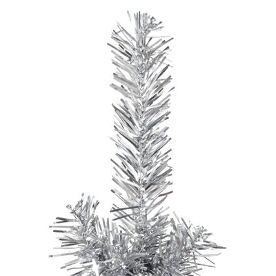 vidaXL Slim Artificial Half Christmas Tree with Stand Silver 180 cm