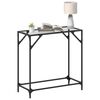 vidaXL Console Table with Transparent Glass Top 80x35x81 cm Steel
