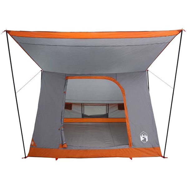 vidaXL Camping Tent Grey and Orange 223 x 163 x 130 cm Taffeta