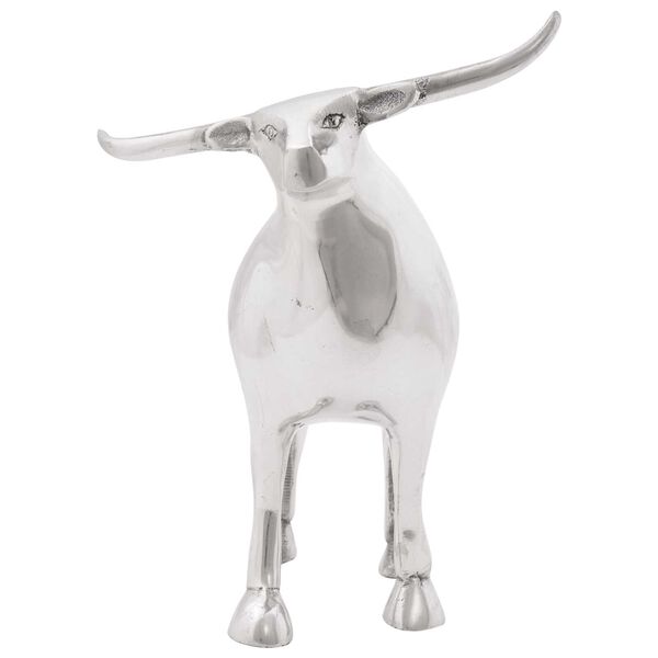vidaXL Bull Sculpture Silver 20 x 17 x 23 cm Aluminium